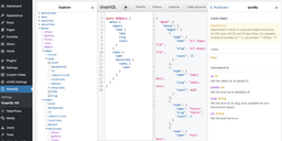 An image of GraphiQL in the WP admin area.